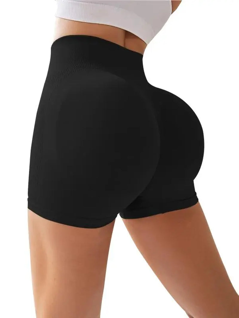 6-Pieces High Waist Tummy Control Side-Ribbed Butt-Lifting Seamless Shorts, Lightweighted Summer Shorts, Stretchy Womenswear Bottom Mothersdaygift，#Summervibes