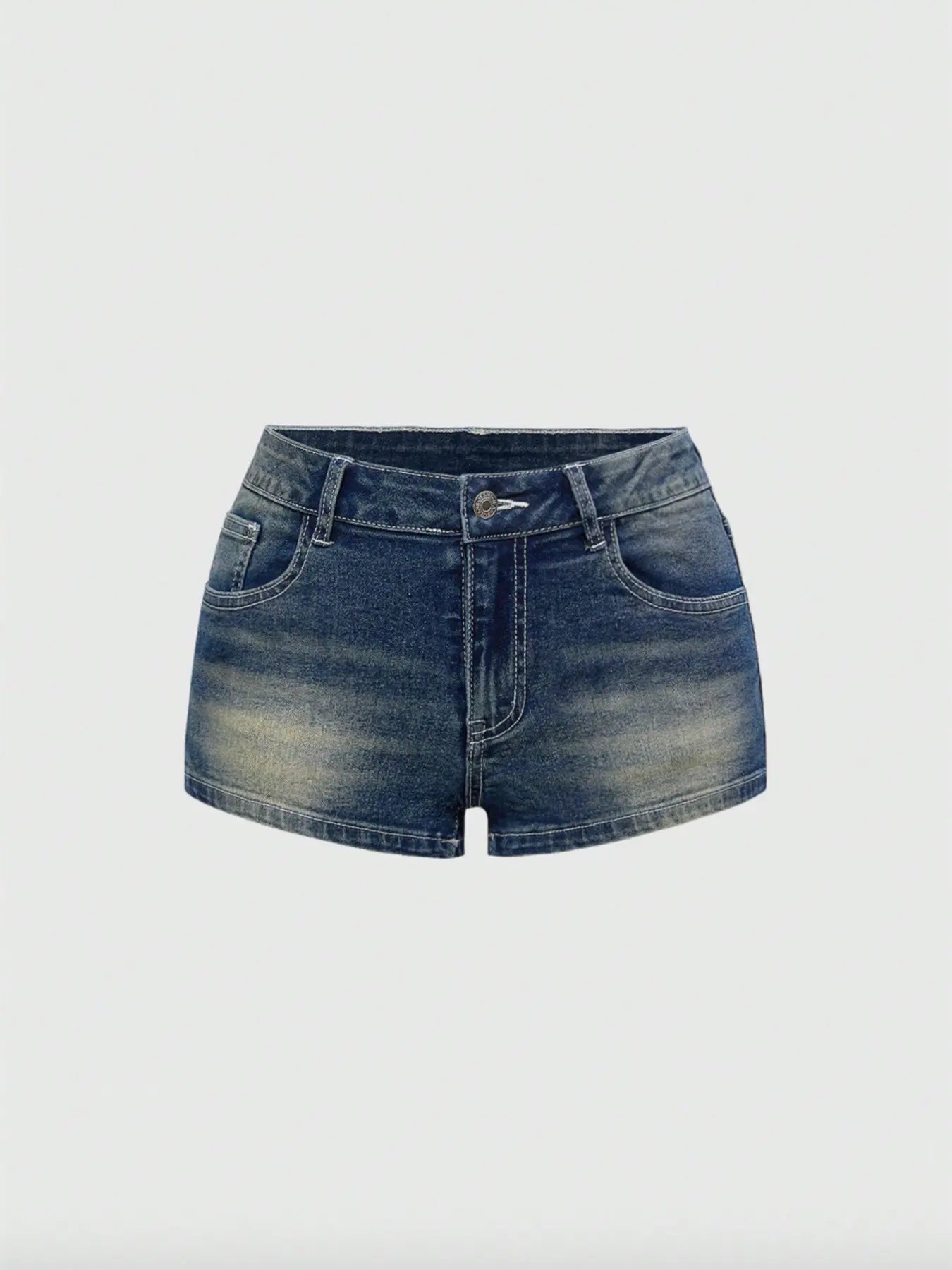 Women'S Y2K Butterfly Embroidered Embroidery Rhinestone Low Waist Stretch Denim Bottom Shorts, Light Wash, Fashionable Trend and Comfortable, Perfect for Casual Wear, Womenswear