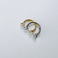 2PCS Titanium Silver&Gold Bar 18G/20G Horseshoe Nose Rings Internally Threaded Gems with Free Ball Holder & Guide Needle