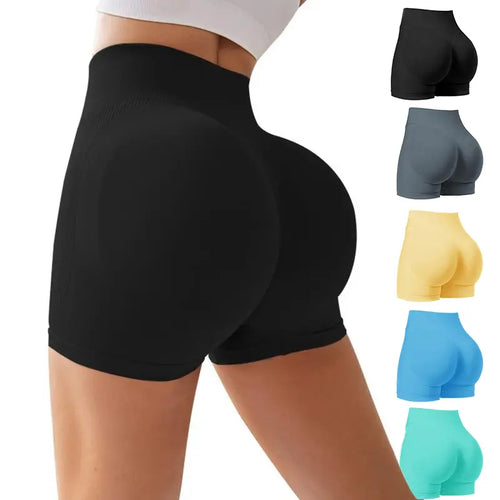 6-Pieces High Waist Tummy Control Side-Ribbed Butt-Lifting Seamless Shorts, Lightweighted Summer Shorts, Stretchy Womenswear Bottom Mothersdaygift，#Summervibes